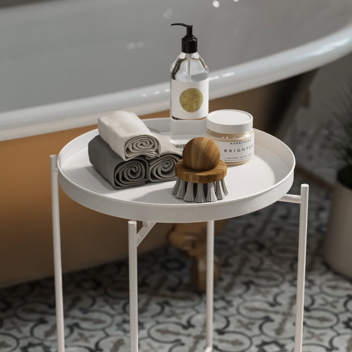 Hanah Home Shb-007-B Mesa de Centro de Metal Blanca